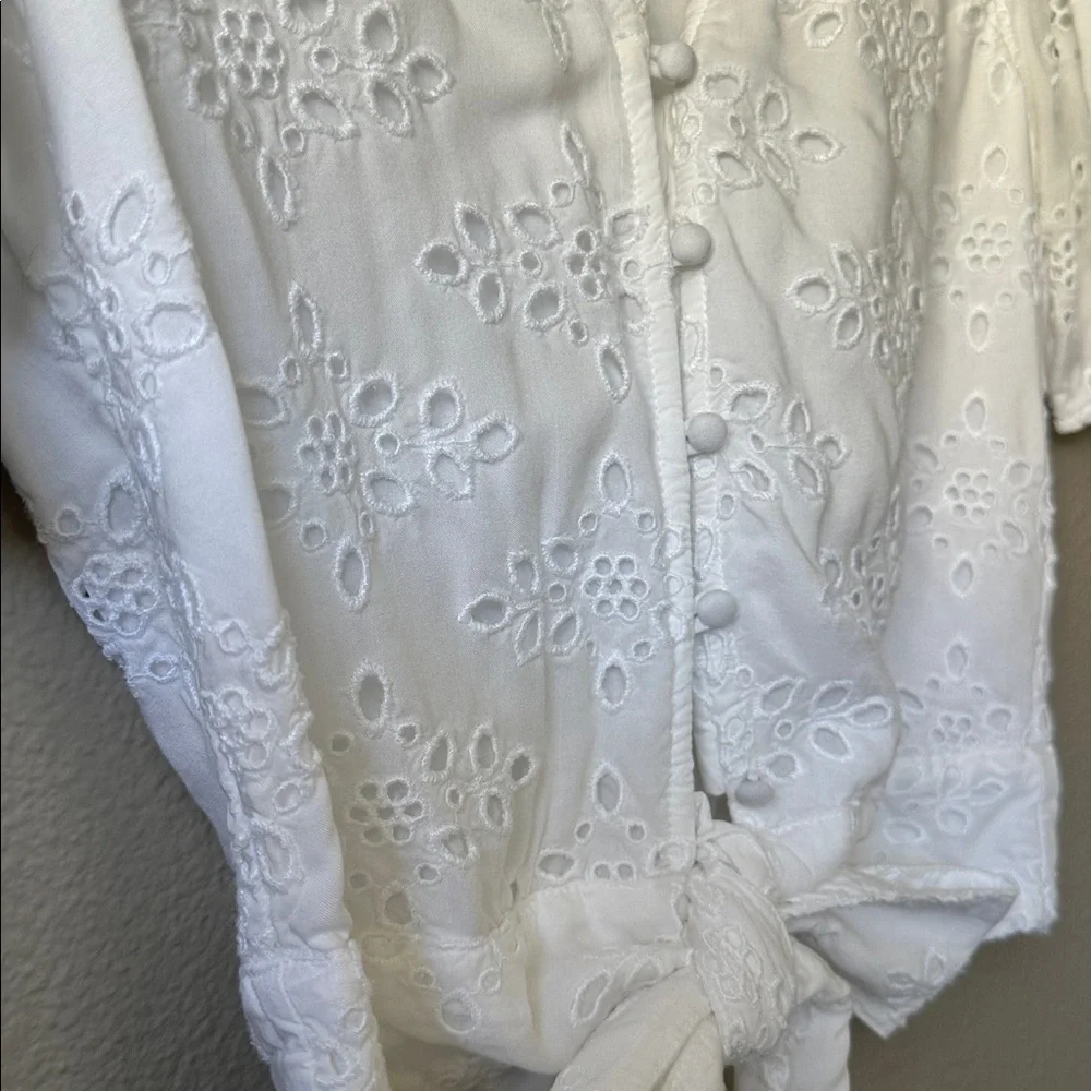 A&F cropped eyelet tie waist top size XXS - Picture 4 of 5